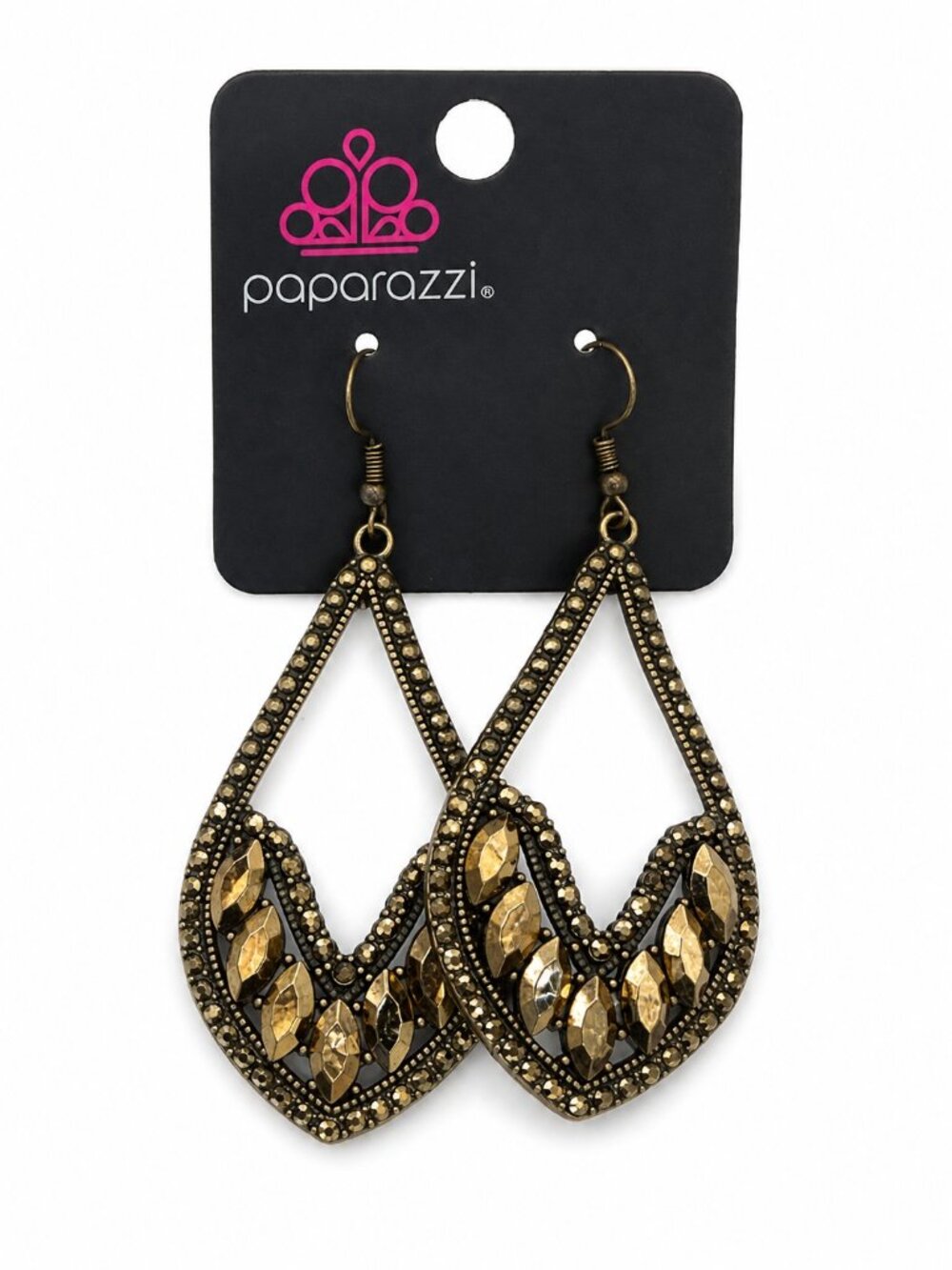 NWT Paparazzi Gold Tone Statement Teardrop Dangle Earrings